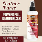 8oz Leather Purse Cleaner & Conditioner – 3-in-1 Spray for Handbags, Designer Bags & Luxury Purses – Deodorizes, Cleans, Conditions & Restores Leather – Safe on Finishes