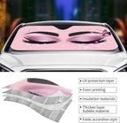 Hello Eyelashes Car Sun Shade Windshield Sunshade Foldable Front Window Shield Cover for Truck SUV