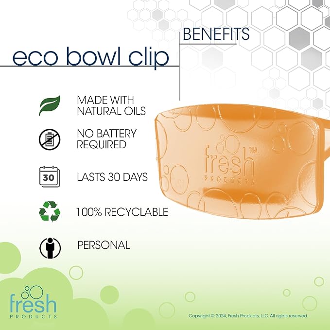 Fresh Products Eco Bowl Clip Air Freshener Versatile Design Toilet Freshener Trash Freshener Chemical Free Natural Oils Discreet Lasts 30 Days Made in the USA Summer Sunshine 12 pk