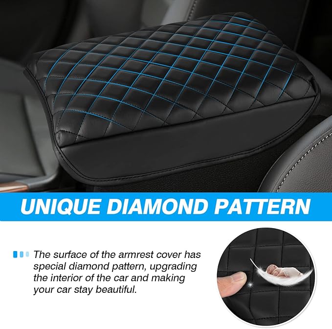 FIILINES Center Console Cover for Honda CR-V 2017-2022, Armrest Cover Pad Cushion Protector CRV Accessories Armrest Cover Middle Console Box Lid Cover Protector Anti-Scratch Black