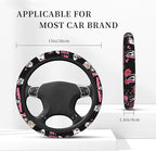 Halloween Ghost Steering Wheel Cover Car Accessories for Men Women with 2 Air Freshener, 15 Inch Anti-Slip Steering Wheel Covers Universal Fit