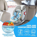 Orzbow Car Seat Cooling Pad for Babies, Toddlers, and Kids | Carseat Cooler Pad with Waterproof Seat Liner | Comfortable and Durable Cooling Cushion for Strollers, Baby Summer Essentials, Blue
