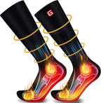 Autocastle Heated Socks for Men Women - Rechargeable Battery Electric Socks for Chronically Cold Feet - Winter Warm Thermal Washable Unisex Foot Warmer for Hunting Skiing Cycling