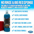 Optimum No Rinse Version 5 (32 Oz) and Big Red Sponge (BRS) Car Cleaning Kit, ONR Rinseless Car Wash and Wash Sponge for Washing and Auto Detailing