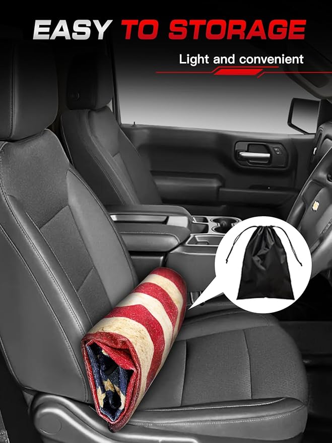 American Flag Car Seat Towel Protector (1-Pack), Waterproof Sweat-Proof Non-Slip Cover for SUV, Truck & Sedan, Patriotic Seat Mat for Gym & Beach, Washable & Easy Install, Ideal Celebration Gift