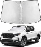 EcoNour Windshield Sun Shade Compatible for Honda Ridgeline 2017–2026 | Custom Fit Pickup Truck Front Window Sunshade | Foldable Heat & UV Reflective Sun Visor