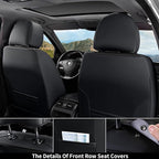Coverado Car Seat Covers Full Set, Seat Covers for Cars, Black Car Seat Cover, Car Seat Protector, Nappa Leather Car Seat Cushion, Waterproof Car Seat Covers Front Seats and Back Fit for Most Cars