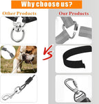 Idepet Dog Seat Belt for Car, 2 Pcs Stainless Steel Chew Proof Dog Seatbelt 3 in 1 Harness for Safety Heavy Duty Pet Seat Belt for Medium & Large Dogs (Black)