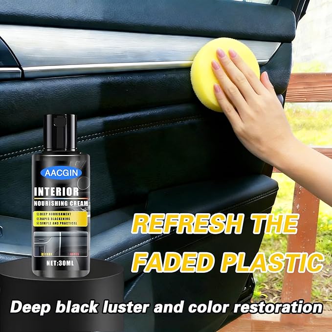 Black Trim Plastic Restorer for Cars – Refreshes Faded Plastic, Vinyl & Rubber Trim with Polish for Deep Shine – Protects Against UV & Dirt – Black Exterior & Interior Care for Detailing - 30ml *2.
