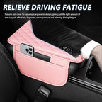 Upgraded Car Center Console Cover,Microfiber Leather Car Armrest Cover Cushion with 2 Storage Bags,Universal Cars Armrest Storage Box Cars Interior Accessories for Most Vehicles (Pink)