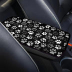 Dreaweet White Dog Paw Print Center Console Cover Cute Car Accessories for Women Soft Comfy Armrest Cover for Car Center Console Universal Arm Rest Cover for Car Truck SUV Sedan