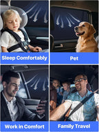 Breathable Mesh Camping Car Window Shades (2 Pack) – Ice Crystal Cooling Fabric, UPF50+ UV Protection, Breathable Mesh Privacy Screen & Bug-Proof Window Screen for SUV/Minivan/Sedan
