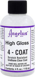 Angelus High Gloss 4-Coat Scratch-Resistant Leather Sealer – Durable, Flexible, Clear Coat Protection for Leather Shoes, Bags, Jackets & More - High Gloss Finish - 4 Fl Oz
