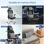 Car Seat Cushion with Neck Pillow & Lumbar Support Back Sciatica Tailbone Pain Relief Car Pillows Ergonomic Memory Foam Back Support for Driving Seat Office Chair Wheelchair 3 Pcs Grey