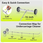 M MINGLE Undercarriage Pressure Washer Attachment, 16 Inch Powerful Under Car Washer with Foam Cannon and Car Wash Mitt, 4000 PSI