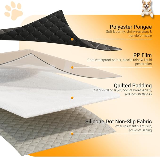PetDance【Grab &Go Slim Dog Mat for Car Back Seat, Portable Pet Bed Mat for Trucks, 【Waterproof & Easy-Care】 Car Seat Blanket for Dogs, Fits SUV, Truck & Sedan, 23x52 inch