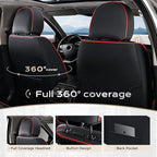 Coverado Car Seat Covers Full Set, Seat Covers for Cars, Waterproof Leather Automotive Seat Cover, Universal Car Interior Protectors Cushion for Most Cars