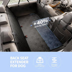 ELLINI Dog Car Seat Cover for Back Seat, Hard Bottom Back Seat Extender for Dogs, Holds 400lbs, 600D Heavy Duty Scratch-Proof Waterproof Dog Hammock for Full-Size Trucks/SUV