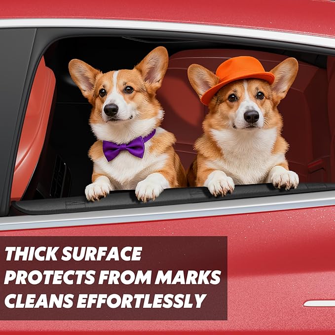 Dog Car Door Protector – 20% Larger Design for Sedans, Family Cars and Small SUVS, 2 Packs Thickened Waterproof Door Panel Covers, Protects Doors from Dog Scratching
