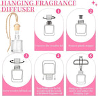 AROIC Car Air Freshener - Pink Sparkle Champagne Fragrance, 6 Pack Long Lasting Essential Oil Fragrance Diffuser, Hanging Cute Automotive Perfumes Interior Decor, Pink Car Accessories for Women & Men