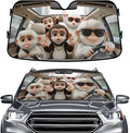 GENANY Monkey Windshield Sun Shade for Car SUV Truck (55x30 Inches), Front Window Visor for Windows, Protector Blocks UV