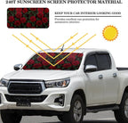 Windshield Sun Shade Foldable Car Front Window Covers for Car Accessories Sun Heat UV Rays Visor Protector Protection for Universal Cars SUV Truck (Rose)