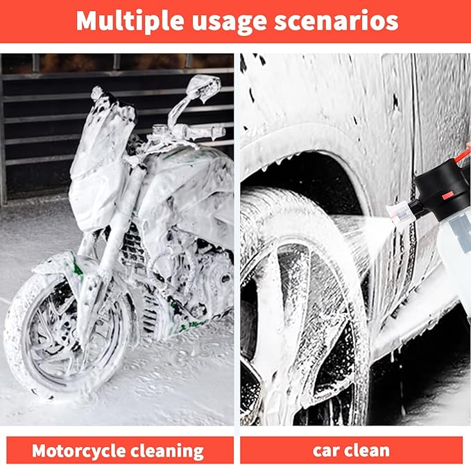 Electric Foam Sprayer for Car Wash, 130 PSI Battery Powered Cordless Foam Cannon, 2-Liter Portable Foam Pump Sprayer 2026 New Upgrade Ivory