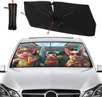 Socira Funny Pig Car Windshield Sunshade Umbrella Foldable Umbrella Sun Shade Windshield Cover Cute Pig Sunshade Car Accessories Blocks Uv Rays Keeps Cool (57" X 30")