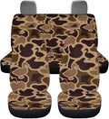 KEIAHUAN Duck Camo Hunting Car Seat Cover 4PCS Front Seat Covers and Split Rear Bench Seat Covers Soft Auto Interior Accessories Decor Universal Fits for Most SUV Truck Van
