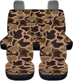 KEIAHUAN Duck Camo Hunting Car Seat Cover 4PCS Front Seat Covers and Split Rear Bench Seat Covers Soft Auto Interior Accessories Decor Universal Fits for Most SUV Truck Van