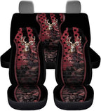 KEIAHUAN Universal Front and Bench Seat Covers American Flag Camo Deer Hunting Car Seat Cover Auto Accessories for Most Sedans,SUVs,Truck,Vans