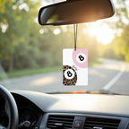 Pink Leopard Print Car Air Freshener 4 Pcs, Trendy Cheetah Lucky 8 Ball Ace Card Hanging Air Freshener for Cars Closet Drawer Books Office, Girly Car Accessories Mirror Decor for Women