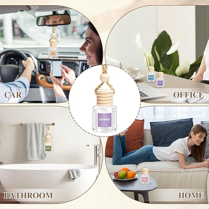 AROIC 12 Pack Car Air Freshener, Car Smell Air Freshener Diffuser Essential Oil Scent for Women & Men, Car Accessories Interior, Mothers Day Gifts Hanging Auto Light Fragrance with Many Flavors