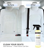Premium Car Interior Cleaner (17oz Brush + Towel) | Interior Car Cleaner for Leather, Vinyl, Glass & Plastic | Residue-Free Matte Finish for Upholstery, Dash, Trim & Screens - Safe on All Surfaces