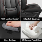 Fit for 98% of Mercedes Benz Car Seat Covers with Headrests, Premium Nappa Leather Seat Cover, Fully Wrapped Protect Modern Style Seat Cover (2-Seat Luxury, Black & Coffee)