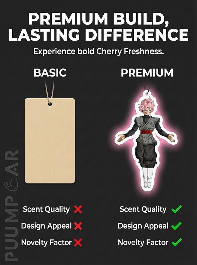 PumpCar car air freshener 2-piece double-sided goku black hanging cherry-scented for rearview mirror Car Interior Accessories Household Gifts