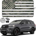 Autoamerics 1-Piece Windshield Sun Shade Green Camo American Flag USA Design - Foldable Car Front Window Sunshade for Most Sedans SUV Truck - Blocks Max UV Rays and Keeps Your Vehicle Cool - Medium