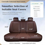 Coverado Leather Rear Seat Covers for Cars, Waterproof Back Seat Cover, Universal Automotive Seat Cushion Protector for Most Cars Trucks SUV (Coffee)