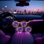 4 Pcs Heart Air Vent Clips, Cute Heart Car Air Fresheners Vents Clips Funny Cars Diffuser Vent Clips Car Interior Decor Charm Cute Cars Accessories,Decoration for Women (Purple)