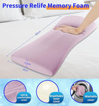 Lumbar Support Pillow for Bed – Memory Foam Waist Pillow with Cooling Cover for Comfortable Back Support – Bolster Pillow for Side, Back & Stomach Sleepers – for Bed, Sofa, Car