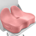 Seat Cushion, Memory Foam Office Chair Seat Cushion for Office Chairs/Car/Long Trip/Desk Chair/Gaming, X-Large Size for Sciatica & Hip & Tailbone Pain Relief, Sciatica Support (Pink)