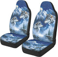 Forest Wolf Car Seat Covers Universal Front Car Seats Breathable Anti-Slip Back Fabric Removable Automotive Accessories Suitable for Cars SUV