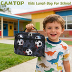 CAMTOP Lunch Box Kids Boys Insulated Lunch Cooler Bag Reusable Lunch Tote Kit for School Travel