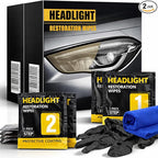 Headlight Restoration Kit, 2-Step Headlight Cleaner & Protective Coating Wipes, Removes Oxidation & Restores Clarity, Long-Lasting UV Protection, Headlight Polish No Tool Required