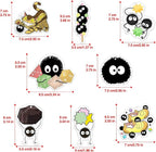 Pounchi Soot Sprite Car Air Freshener Cards (8 Pack Refreshing Ice Scent) Cute Anime Accessories for Car Interior Hanging Gift Rearview Pendant Supplies