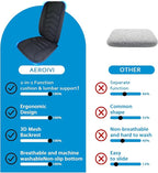 AEROiVi Car Seat Cushion with Back Support Pillow,Breathable 3D Air Mesh,Non-Slip Bottom, Lumbar Support Car Seat Cushion for Long Sitting,Comfort Car Seat Protector,Car Seat Pad Works with Truck,SUV