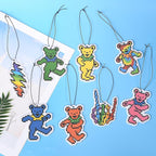 Pixel Dancing Bear Rock Car Air Freshener Card Pendant（8Pack Fresh Ice Scent） Gifts Rock Band Music Merch Party Supplies Room Decor Accessories for Hanging Rearview Car Interior