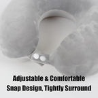 Sexysamba Pure Memory Foam Travel Pillow Set for Adults - Comfortable & Removable Machine Washable Cover, Neck Support Pillow Airplane Travel Kit with Eye Mask for Portable Plane Accessories - Grey