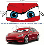 eygeufg Windshield Shade, Car Sun Shade for Front Windshield (Red, Tesla Model Y/3)