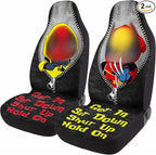 GENANY Hero Movie Car Seat Covers Set of 2, Breathable Front Seat Covers for Truck Sedan SUV, Movie Car Accessories, Funny Gift for Women Men